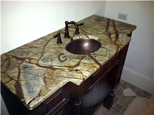 Rainforest Green Marble Custom Vanity Top