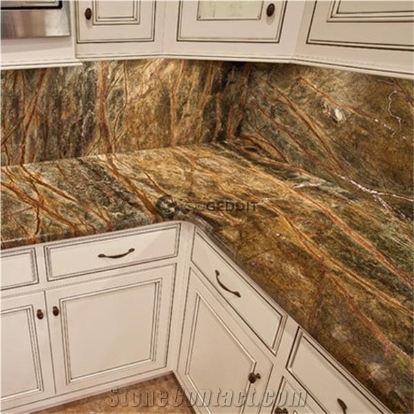 Rainforest Green Marble Kitchen Work Top