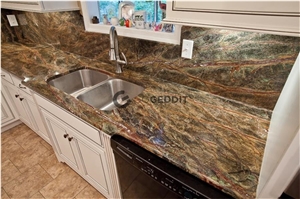 Rainforest Green Marble Kitchen Work Top