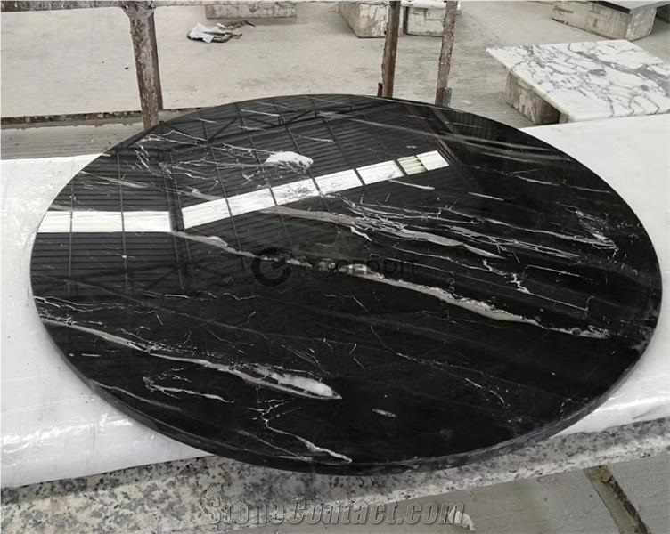 Silver Dragon Marble Round Table Top