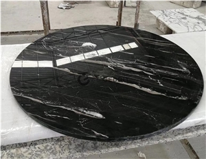 Silver Dragon Marble Round Table Top