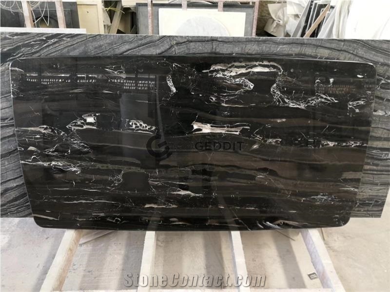 Silver Portoro Marble Custom Countertop