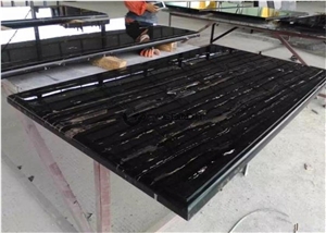 Silver Portoro Marble Custom Countertop