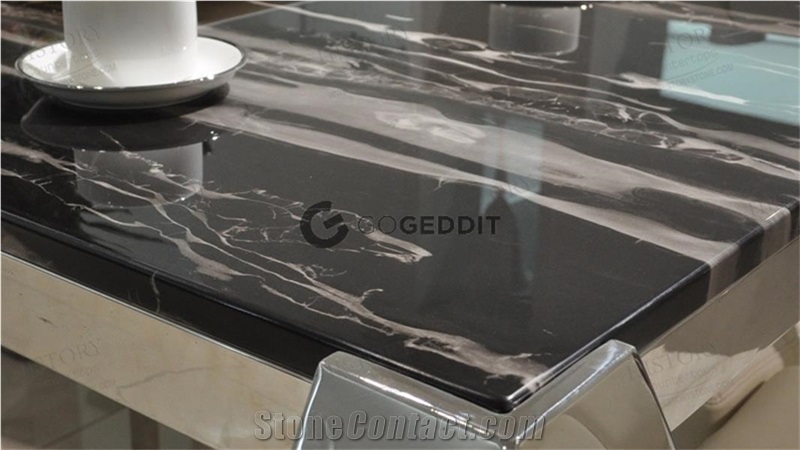 Silver Portoro Marble Custom Countertop