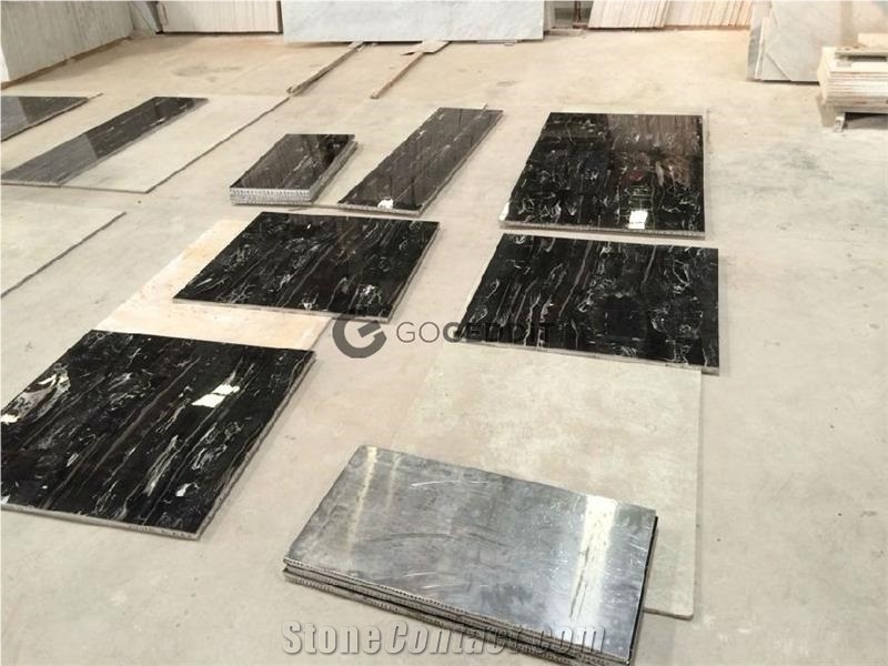 Silver Portoro Marble Custom Countertop