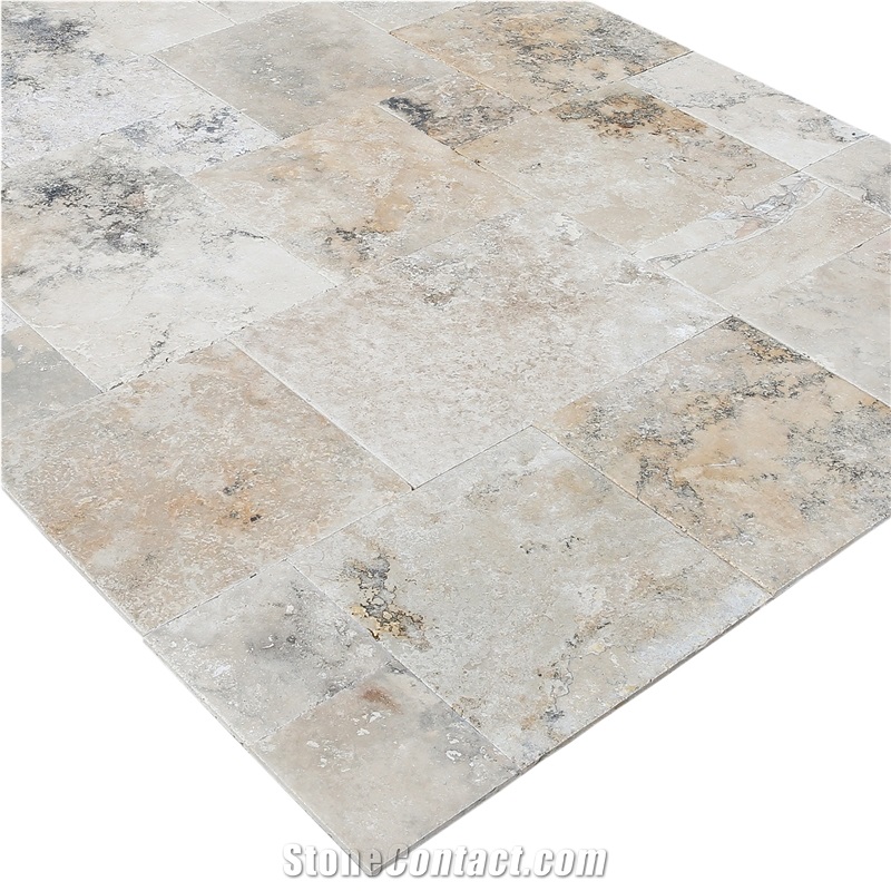 Golden Ink Antique Pattern Travertine Tile