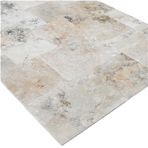 Golden Ink Antique Pattern Travertine Tile