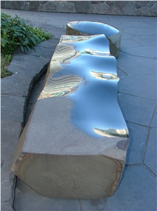 Basalt Landscape Bench and Stone