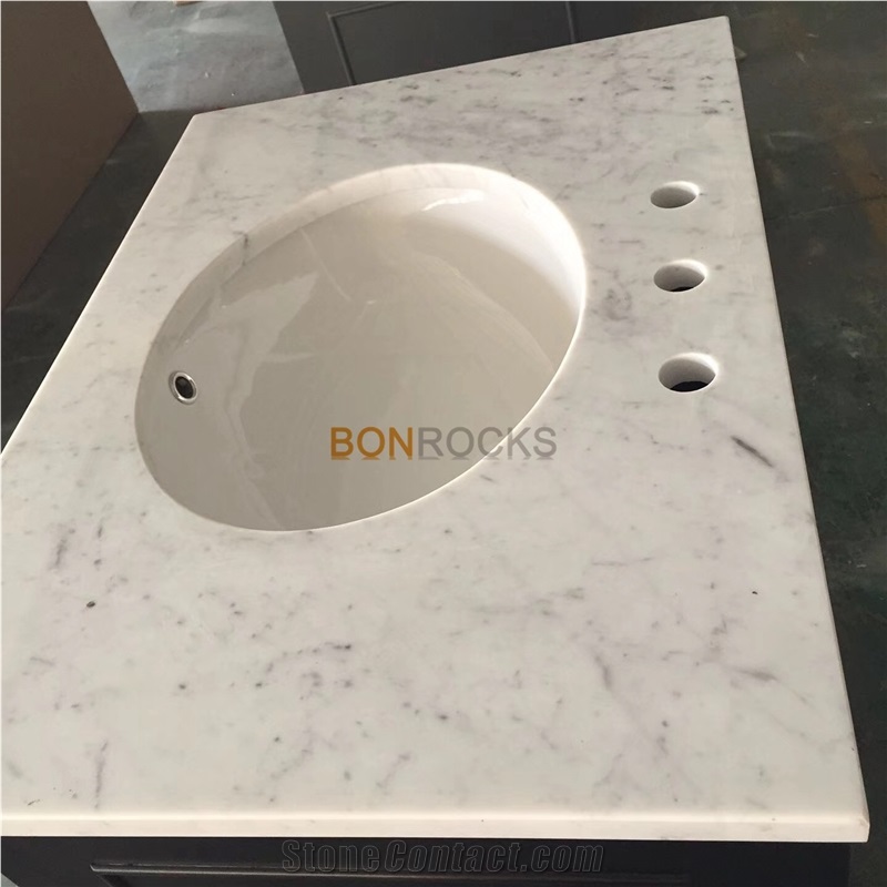 Bianco Carrara Marble Vanity Tops for Supermarket