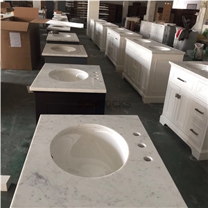 Bianco Carrara Marble Vanity Tops for Supermarket