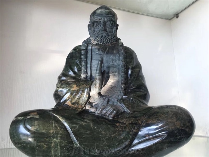 Bodhidharma Green Jade Statue