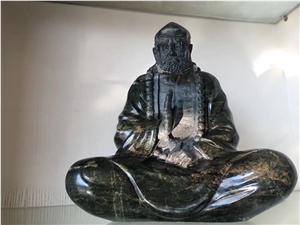 Bodhidharma Green Jade Statue
