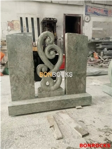 Green Granite Tombstone and Monument