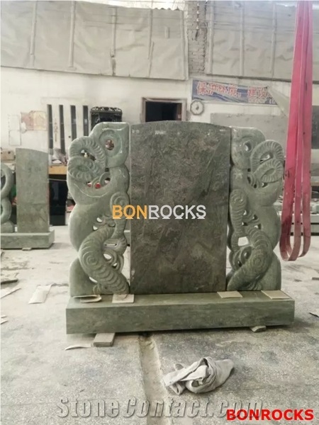Green Granite Tombstone and Monument