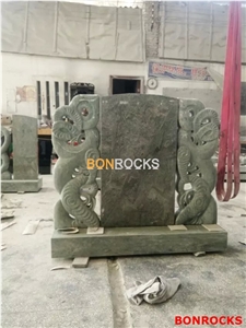 Green Granite Tombstone and Monument