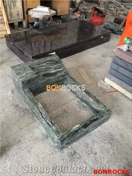 Green Granite Tombstone and Monument