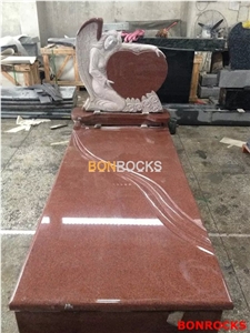 Indian Imperial Red Granite Tombstone and Monument