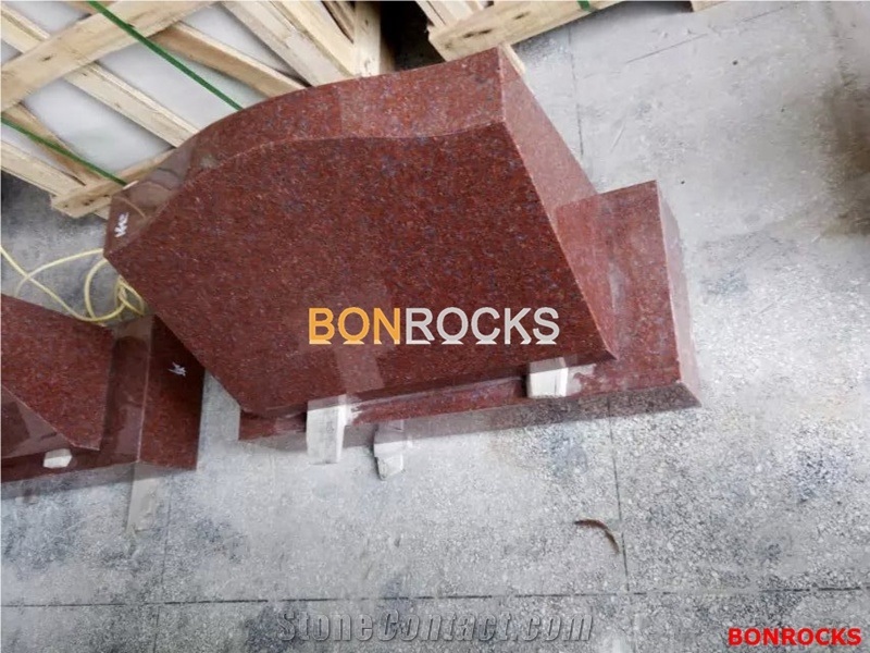 Indian Imperial Red Granite Tombstone and Monument