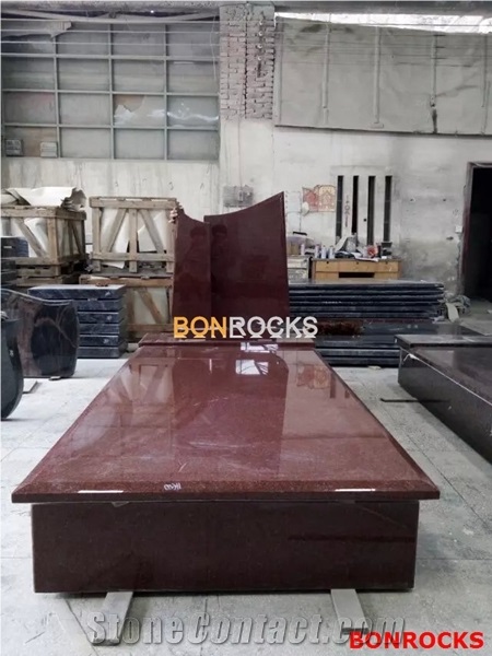 Indian Imperial Red Granite Tombstone and Monument