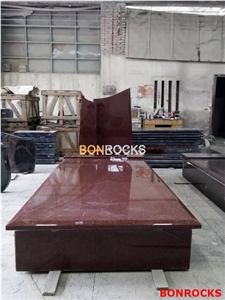 Indian Imperial Red Granite Tombstone and Monument