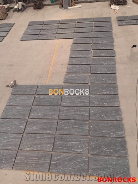 Jet Mist Black Granite Flamed Tiles for Project