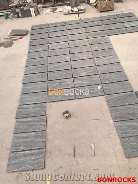 Jet Mist Black Granite Flamed Tiles for Project