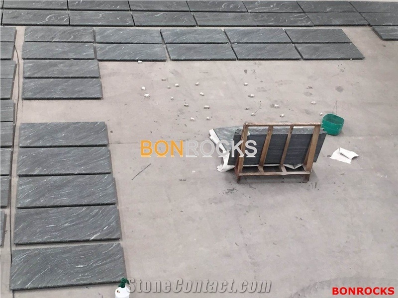 Jet Mist Black Granite Flamed Tiles for Project