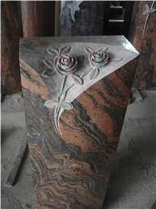 Multicolor Red Granite Tombstone and Monument