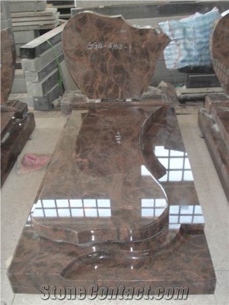 Multicolor Red Granite Tombstone and Monument
