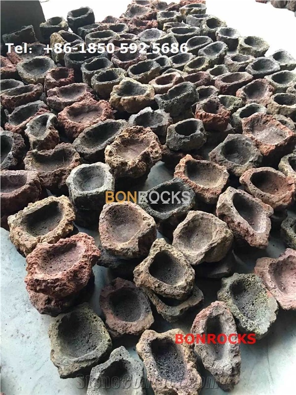Natural Basalt Flower Pots