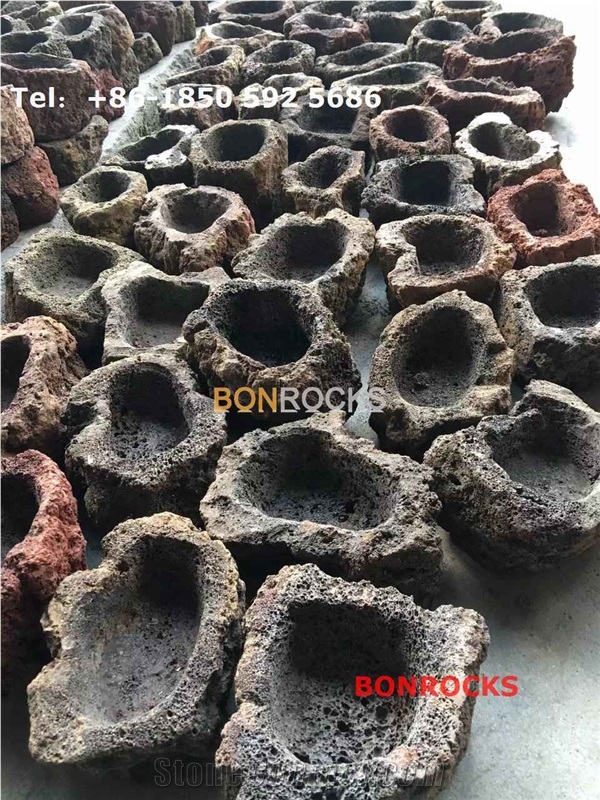 Natural Basalt Flower Pots