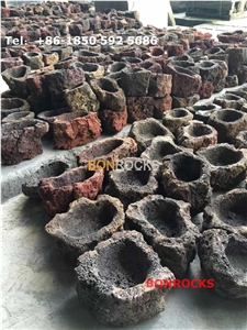 Natural Lava Stone Flower Pots