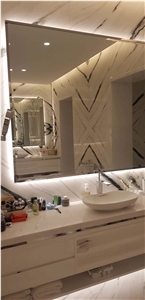 Panda White Marble Bath Room Tiles, Bath Design