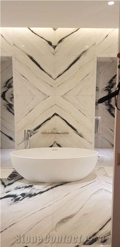 Panda White Marble Bath Room Tiles, Bath Design