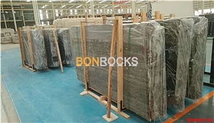 Silver Dark Travertine Brushed Slab