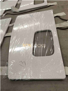 White Quartz Kitchen Countertop for Project