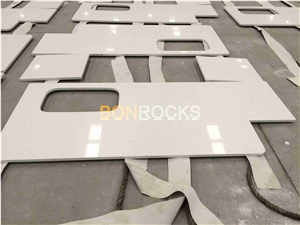 White Quartz Kitchen Countertop for Project