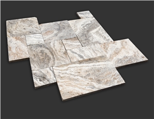 Da Vinci Travertine Cross Cut French Pattern Paver
