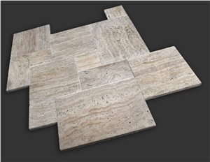 Walnut Vein Cut Travertine Floor Pattern