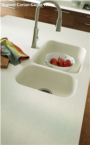 Dupont Corian Cirrus White Kitchen Countertop