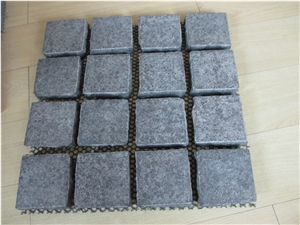 China G684 Black Pearl Basalt Flamed Cube Paving