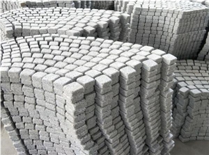 China Grey Granite Cube G623 Tumbled Cobble Stone