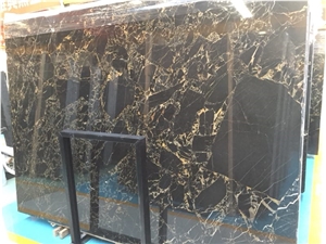 Chinese Athens Golden Portoro Marble Stone Slab