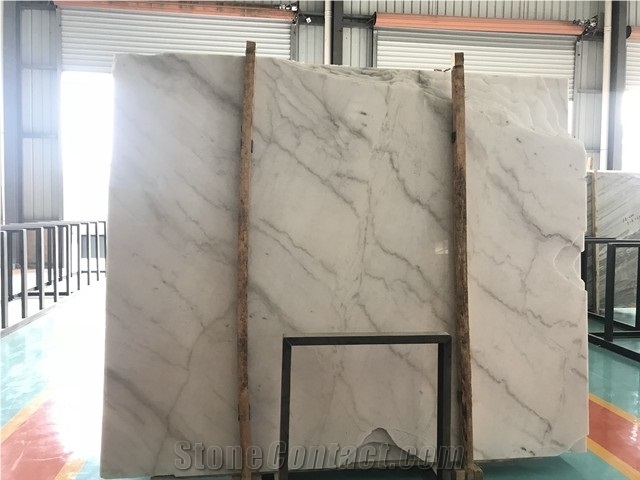 Chinese Carrara Guangxi White Marble Slabs Tiles