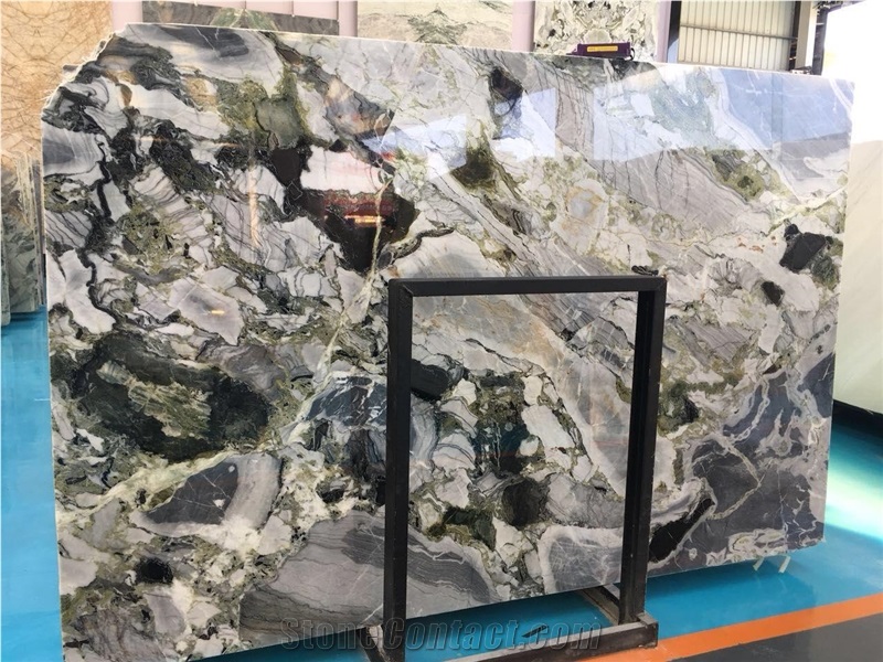 Chinese Green Ice Jade Decoration Marble Slab Tile