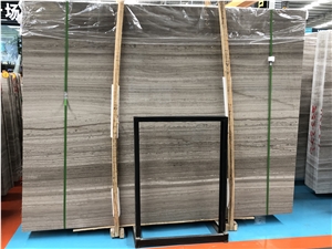 Chinese Grey Wood Grain Marble Tiles Stone Slabs
