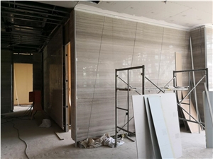 Chinese Grey Wood Grain Marble Tiles Stone Slabs