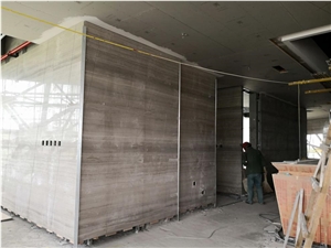 Chinese Grey Wood Grain Marble Tiles Stone Slabs