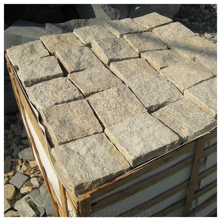 Chinese Sunset Gold Granite Cube Stone G682