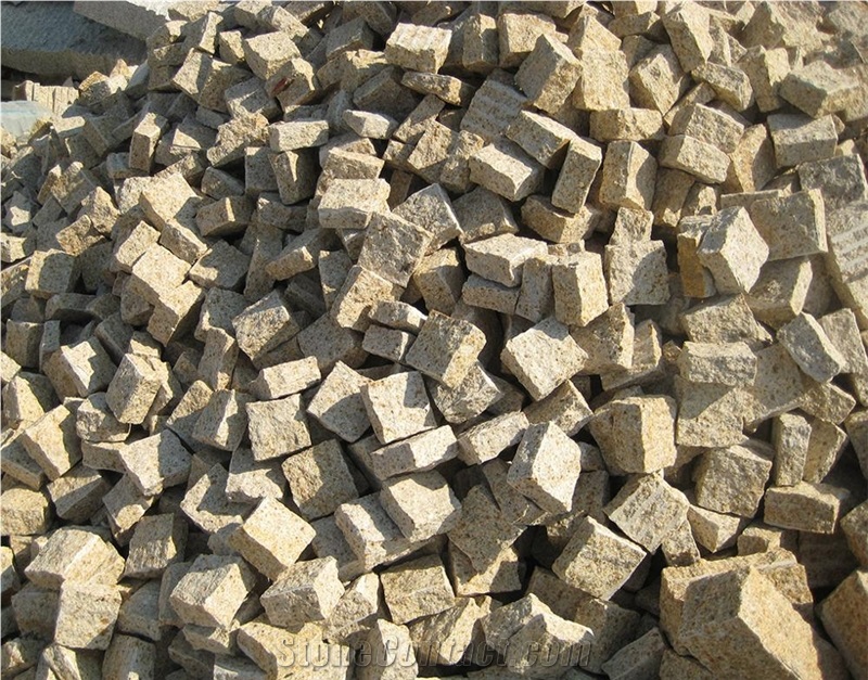 Chinese Sunset Gold Granite Cube Stone G682